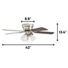 Prominence Home Whitley, 42 in. Ceiling Fan with Light, Matte Nickel 50863-40